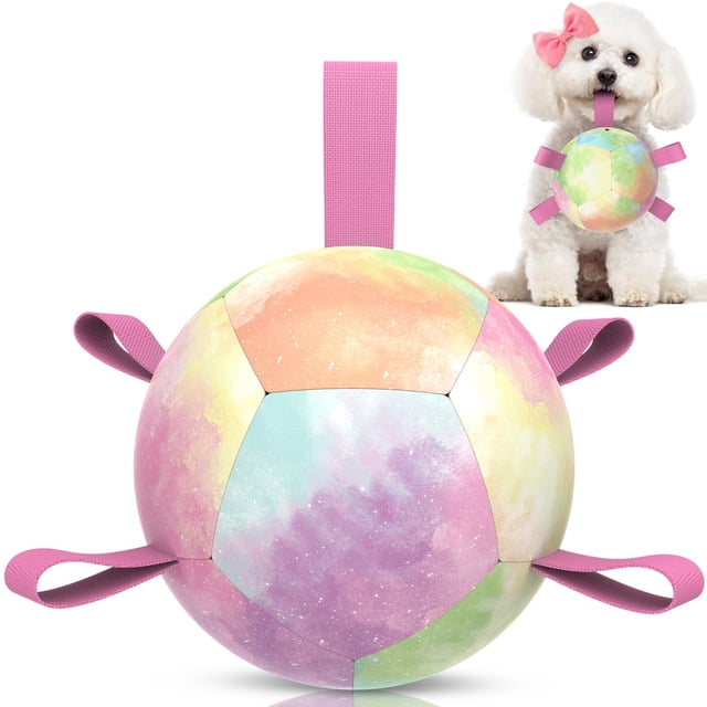 Pelota de fútbol QDAN Dog Toy con correas para perros pequeños de 5 pulgadas