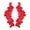 Altotux_34536-Red, variant on 14 Colors 9"x3" Floral Embroidered Sheer Organza Motif Applique Patch by Pair (2 Pieces) (Black)