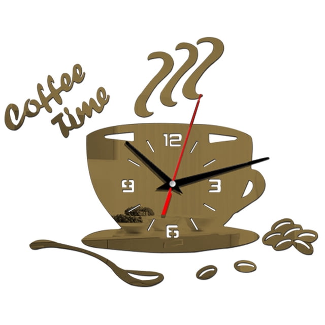 Reloj de pared de Guartz con esfera acrílica, reloj de taza de café sin tictac, decoración de oficina, dormitorio, sala de estar tholdsy JJ22703-06