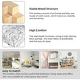 thumbnail image 3 of Modern Fabric Armless Accent Chair Decorative Slipper Chair Vanity Chair for Bedroom Desk, Corner Side Chair Living Room Furniture English Letter Print White, 3 of 7