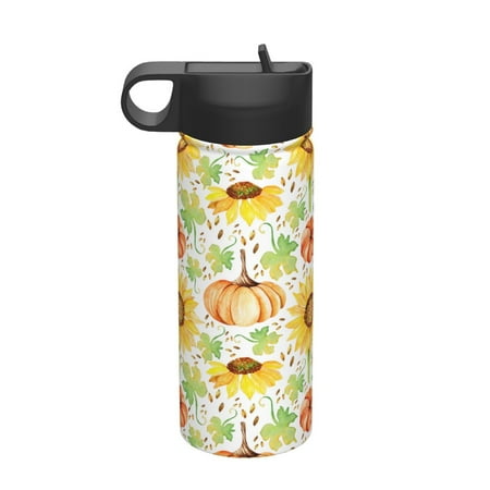 

Adobk Autumn Theme Print Water Bottle 18oz Sports Insulated Kettle for Cycling Gym Basketball Outdoor Suitable as a Present