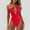 Red, variant on Trendsetting Women's Monokini Swimsuit with Cut Out Backless Design for Stylish Beachwear and Pool Parties