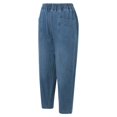 thumbnail image 7 of OJSFQUFP Women's Plus Size Elastic Waisted Skinny Denim Nine Point Pants Women Pants Casual, 7 of 7