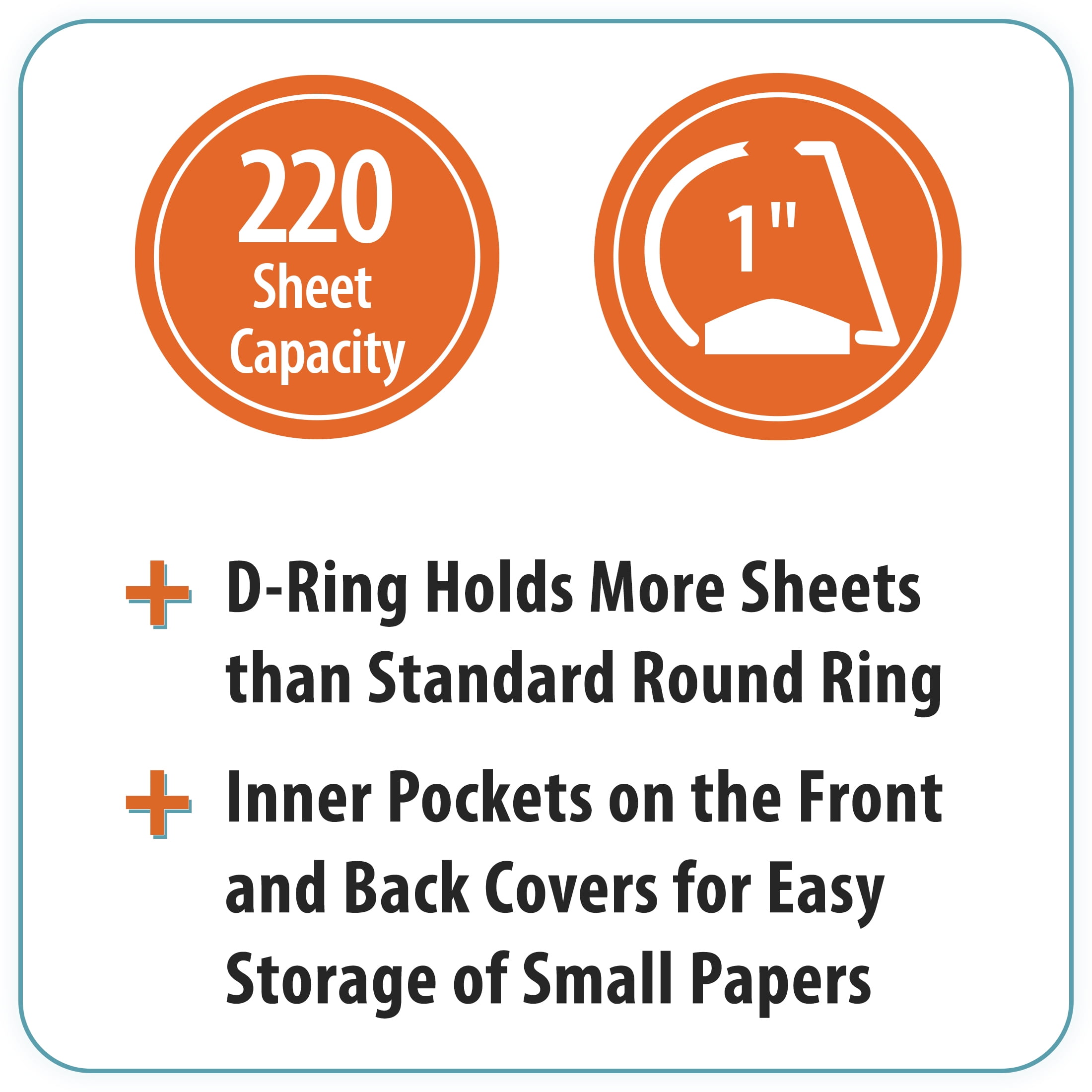 Pen+Gear Durable View 3-Ring Binder with 1-inch Rings 4-Pack (Red)