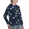thumbnail image 6 of Fotbe Night Forest Wolf Pattern Womens Long Sleeve Hoodie, Pullover Hooded Sweatshirt, Kangaroo Pocket Hoodie with Eye-catching Drawstrings-Large, 6 of 7