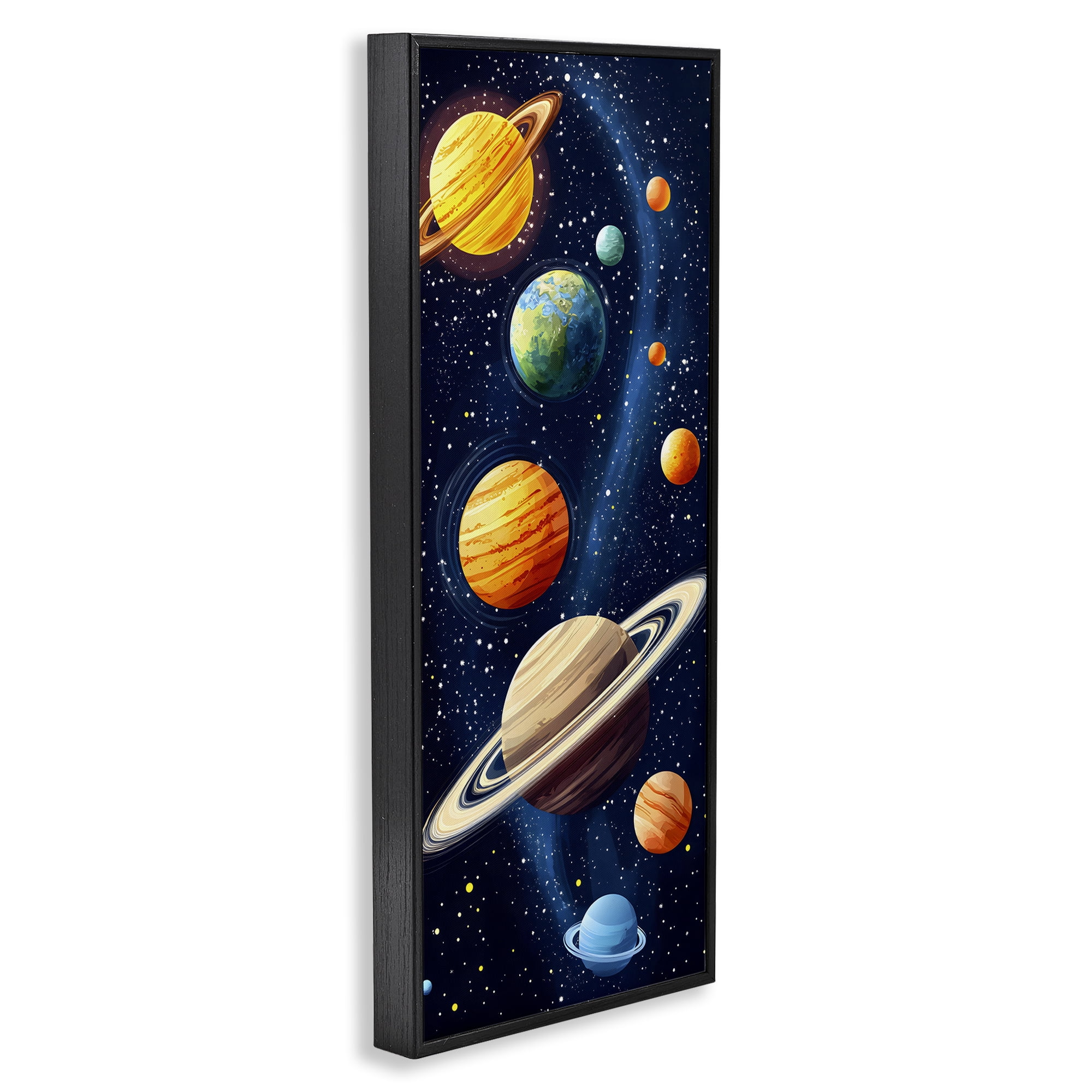 Stupell Industries Galaxy Swirl Planetary Orbit Black Framed Giclee Art, design by Creative Studio