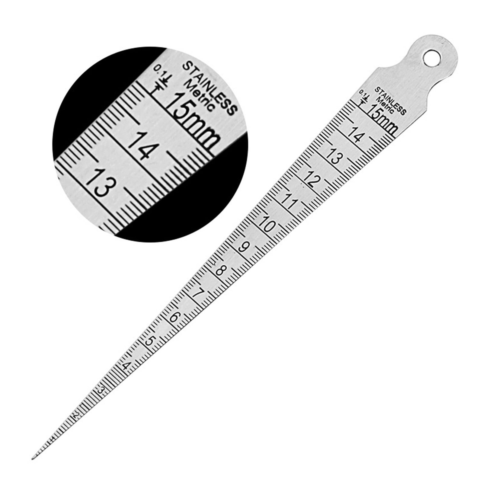 Taper Gauge Depth Gap Ruler Wedge Feeler 1-15mm Stainless Steel Hole Inspection ,Easy to Use