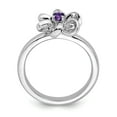 thumbnail image 2 of Sterling Silver Stackable Expressions Polished Amethyst Flower Ring - Size 10, 2 of 3