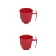 thumbnail image 3 of Inteprter Taza de café de plástico, redonda, Universal, protección contra caídas, tazas, tazas de agua suave, barra de leche para boda, Rojo 2piezas, 3 of 6