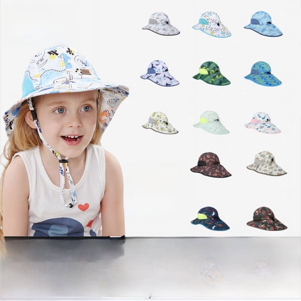 Sombrero de sol para niños, sombrero de protección solar para exteriores de verano para hombres y bebés, sombrero de chal con protección para el cuello para mujeres y bebés, sombrero grande con