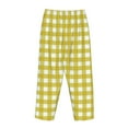 thumbnail image 5 of Fotbe Yellow Checkboard Women's Pajama Pants,Sleepwear Pants,Pj Bottoms Drawstring And Pockets-Small, 5 of 9