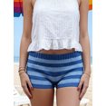 thumbnail image 6 of LMLYSoH Women’s Knit Shorts Summer Fashion Low Waist Stripes Print Mini Shorts Stretchy Shorts, 6 of 10