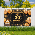 thumbnail image 4 of Yatrandify Golden Theme Birthday Party Banner Gold Balloons Happy Birthday Cake for Milestone Celebration Adult Party Indoor Decoration, 4 of 7