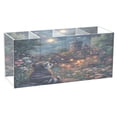thumbnail image 3 of WOBOGO Raccoon Trip Acrylic Pen Holder 4 Compartments Clear Pencil Organizer Makeup Brush Storage Case, 3 of 7