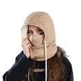 thumbnail image 3 of SYMOID Khaki Women and Men Winter Hood with Face Cover - Acrylic Fleece Lined, Adjustable Neck Gaiter, Multifunctional for Cold Weather Skiing & Daily Commuting,Size Free Size, 3 of 3