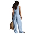 thumbnail image 5 of LEKODE Women Jumpsuits Linen Cotton Jumpsuits Wide Leg Jumpsuit Button Down Jumpsuits with Pockets Cotton Jumpsuits for Women Summer Outfits Rompers Vacation Outfits for Women 2026 Blue XXL, 5 of 6
