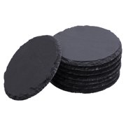 Aislor 8/12pcs Slate Coasters Bulk Engraving Blanks Black Stone Coasters with Anti-Scratch Bottom for Black C One Size