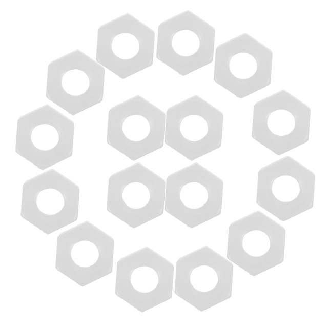 KONTONTY 30Pcs White Nylon Hexagonal Screw Nuts for Fastening Various Projects and Applications M6 0.4in