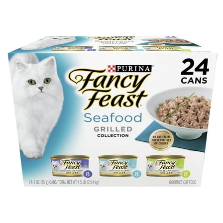 Purina Fancy Feast Grilled Kitten Food, Wet Cat Food, Seafood, 3 oz Cans (24 Pack)
