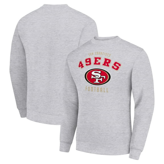 Men's Starter Heather Gray San Francisco 49ers Team Logo Pullover Sweatshirt