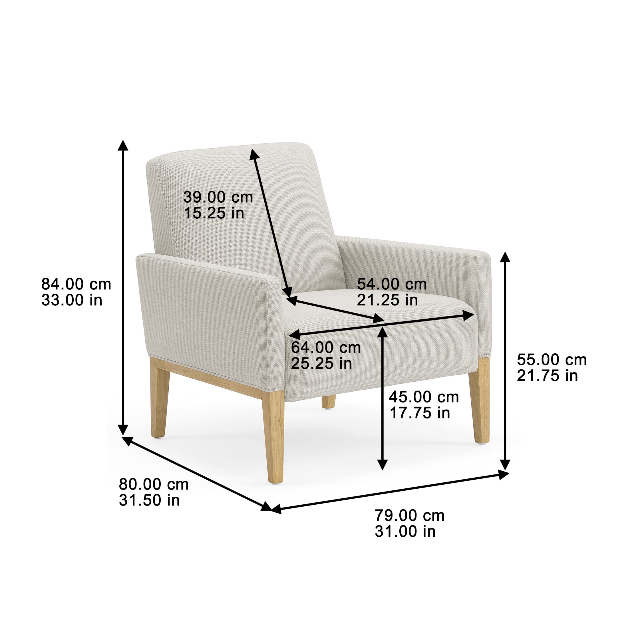 Better Homes & Gardens Reading Accent Chair, Cream