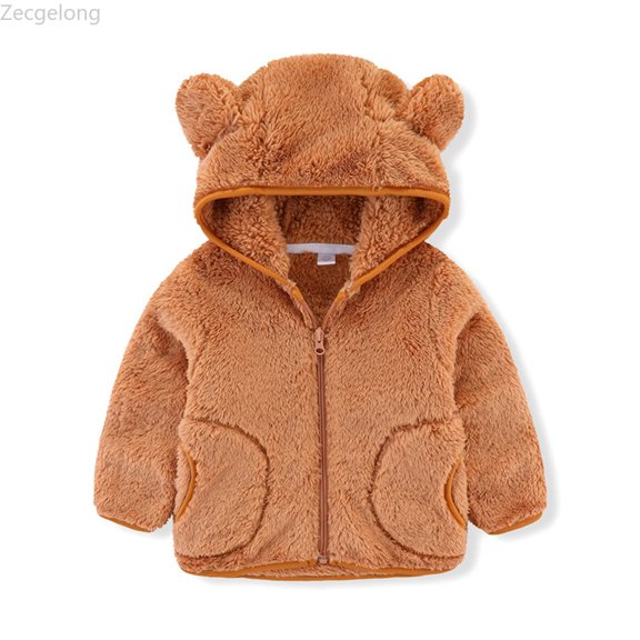 Zecgelong Toddler Baby Girl Jacket Hooded Children's Outerwear Boy Kids Fleece Winter Coat Girls Coat&jacket