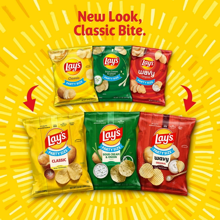 Lay's Wavy Original Potato Chips, Ideal for Dipping, Party Size
