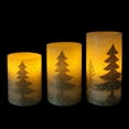 thumbnail image 2 of Hometrends Gold Winter Scene LED Pillar Candle Set with Remote Control, 2 of 7