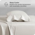 thumbnail image 3 of Bare Home Ultra-Soft Sheet Set - Premium 1800 Collection - Deep Pockets - 3-Pieces - Twin, Pinstripe - Stone/White, 3 of 8