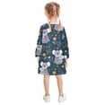 thumbnail image 3 of Girls' long-sleeved dress Koalas and Flowers Girls' A-line dress with ribbed cuffs Soft and comfortable, 3 of 6
