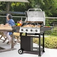 thumbnail image 3 of Royal Gourmet GA4405TS Premium 4-Burner Gas Grill with Side Shelves, 40,000 BTU Propane Grill with Stainless Steel Lid, 3 of 7