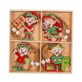 thumbnail image 2 of 12 adornos navideños de madera, decoraciones colgantes para de Navidad con colgantes de cuerda para ventana, chimenea, puerta de Duende Macarena Colgante colgante, 2 of 8