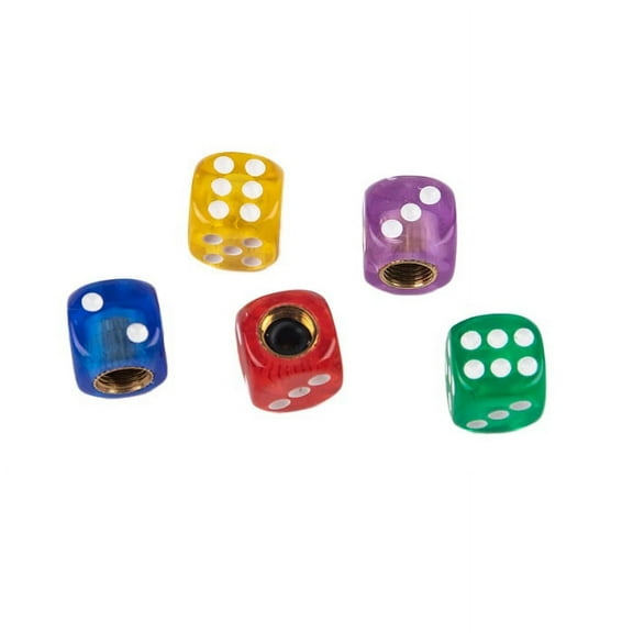 4x Dice-Shape Valve Stem Cap Tire Air Cover Universal Car/Truck/Bike/Motorcycle