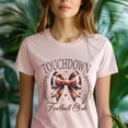 thumbnail image 5 of Touchdown Football Club Shirt | Brown Bow Game Day Tee for Women, Navy, Size XL, 5 of 6