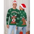 thumbnail image 4 of Marvmys Chandail de Noël Assorti pour la Famille Col Rond Rennes Flocons de Neige Chandail Tricoté Laid pour Hommes Femmes, 4 of 7