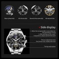 thumbnail image 6 of OLEVS Chronograph Watches for Men Waterproof Business Dress Analog Quartz Luxury Moon Phase Stainless Steel Roman Numeral Luminous Casual Mens Wrist Watches Reloj Para Hombre, 6 of 13