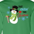 thumbnail image 4 of Inktastic Just Chillin' This Christmas Fun Snowman in Top Hat Long Sleeve T-Shirt, 4 of 5