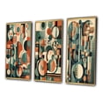 thumbnail image 3 of Designart "Artistic Evolution Mid Century IV" Modern Midcentury Framed Wall Art Set Of 3 - Orange Midcentury Frame Gallery Wall Set For Home Decor, 3 of 6