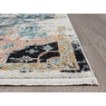thumbnail image 4 of Abani Azure Collection Teal Black 6' x 9' Hexagon Medallion Vintage Rug, 4 of 5