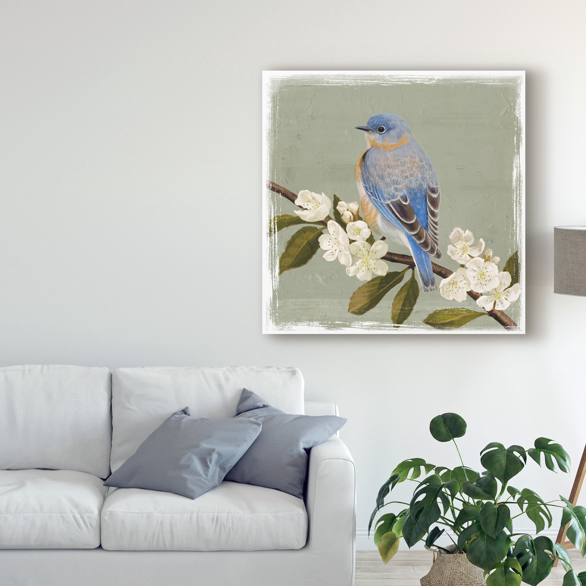 Trademark Fine Art 'Bluebird Branch II' Canvas Art by Victoria Borges