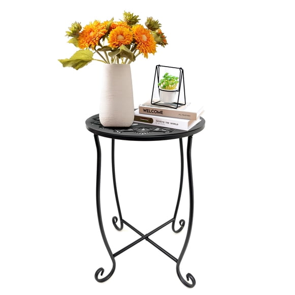 Mesa auxiliar redonda de metal Fashion&cool 28 x 38 cm para interior y exterior