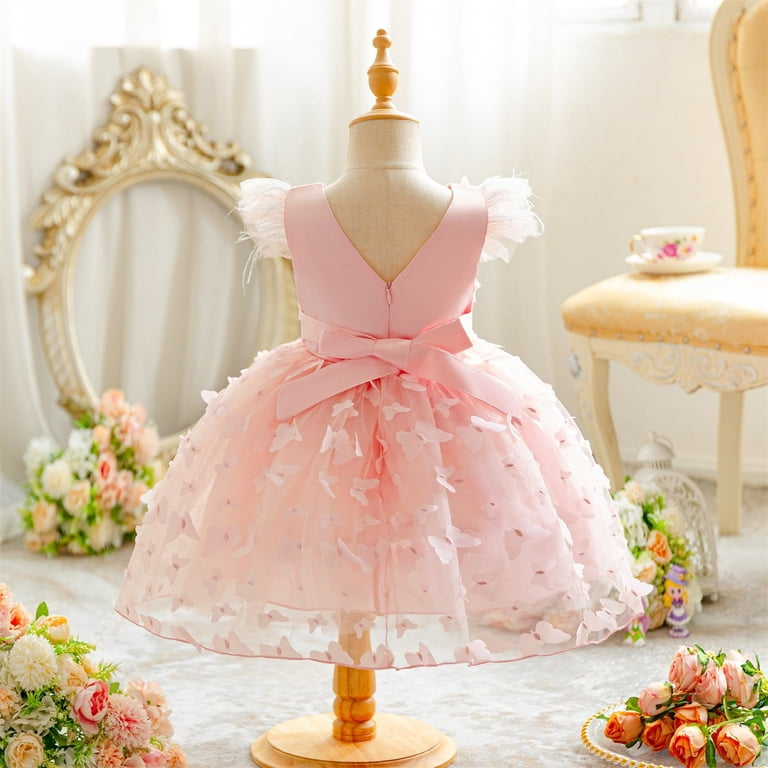 CYMMPU Casual Party Tulle Sundress for Kid Toddler Princess Dress Fashion Ball Gown for Little Girls Sparkly Sequin Birthday Prom Outfit Short Sleeve