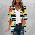 thumbnail image 2 of SYMOID Womens Floral Striped Kimono Cardigan Beach Cover Up, Lightweight Butterfly Print Resort Wear, Open Front Lounge Cardigan,Size S, 2 of 5