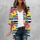 thumbnail image 2 of Mujeres de Manga Larga Tops de Moda Casual Impresión Suelta Cubrir Blusa de Cárdigan para Primavera Verano, 2 of 5