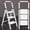 Ivory White, variant on 3 Step Ladder with Handle, Foldable Step Stool for Adults - Extra Wide Non-Slip Pedal, Sturdy Reinforced Construction & Rubber Feet, for Home and Kitchen Use, Black Red