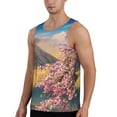 thumbnail image 2 of Easygdp Cherry Blossoms Men's Tank Top, Sleeveless Muscle T Shirts, Breathable, Quick-Dry, Loose for Gym, Running, Fitness - 4X-Large, 2 of 9
