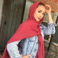 thumbnail image 2 of Women Scarf Solid Color Linen Extra Large Soft Shawl Wrap Head Scarf Hijab Scarf, 2 of 4