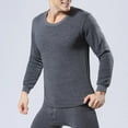 thumbnail image 5 of Lohuatrd 2 Pcs/Set Winter Men Thermal Underwear Set Round Neck Long Sleeve Warm Thick Pure Color Slim Fit Elastic Open Crotch Men Pajamas Set Homewear Clothing, 5 of 7