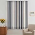 thumbnail image 3 of Black Grey Brown Striped Sheer Curtains 96 Inches Long, Modern Stripes Art Farmhouse Light Filering Curtains, Privacy Drapes Simi Floor to Veiling Curtain for Living Room Bedroom Window Treatment, 3 of 9
