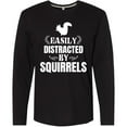thumbnail image 3 of Inktastic Easily Distracted by Squirrels Long Sleeve T-Shirt, 3 of 5